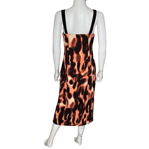 RACHEL Rachel Roy Alessia Contrast Scuba Crepe Dress Leopard Smoke Sz L - Picture 4 of 7